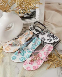 Sale Damskie sandałki typu japonki Lollisa Sandały Płaskie