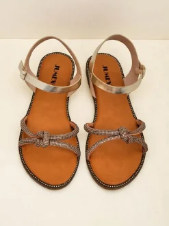 Best Damskie sandały z ozdobnymi cyrkoniami Bella Shine Sandały Płaskie