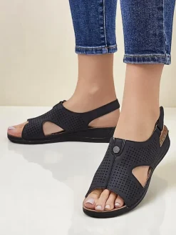 New Damskie sandały ażurowe Leminni Sandały Płaskie