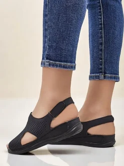 New Damskie sandały ażurowe Leminni Sandały Płaskie