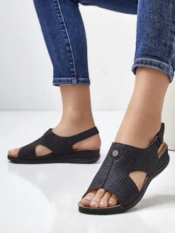 New Damskie sandały ażurowe Leminni Sandały Płaskie