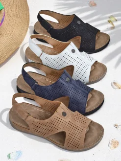 New Damskie sandały ażurowe Leminni Sandały Płaskie