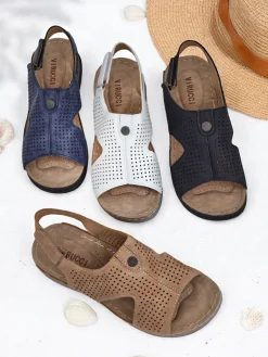 New Damskie sandały ażurowe Leminni Sandały Płaskie