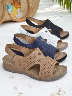 New Damskie sandały ażurowe Leminni Sandały Płaskie