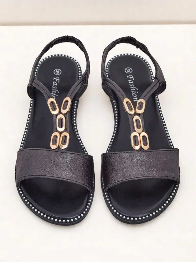 Discount Damskie sandały z ozdobnymi paseczkami Siena Glow Sandały Na Koturnie