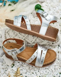 Best Damskie sandałki na koturnie River Klapki Płaskie