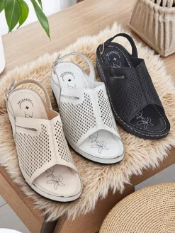 Best Damskie sandały na niskim koturnie Mira Sandały Na Koturnie