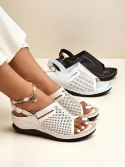 Best Damskie sandały na niskim koturnie Mira Sandały Na Koturnie