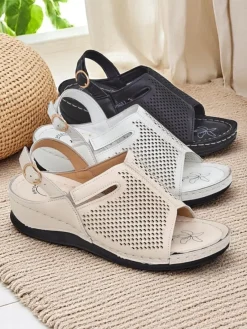 Best Damskie sandały na niskim koturnie Mira Sandały Na Koturnie