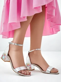 Discount Damskie sandały z ozdobnym obcasem Ballou Buty Na Wielkie Wyjście|Sandały Na Słupku