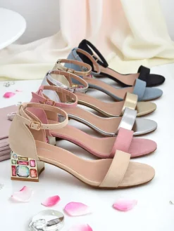 Discount Damskie sandały z ozdobnym obcasem Ballou Buty Na Wielkie Wyjście|Sandały Na Słupku