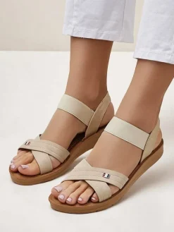 Best Damskie sandały z gumką Zerefis Sandały Płaskie