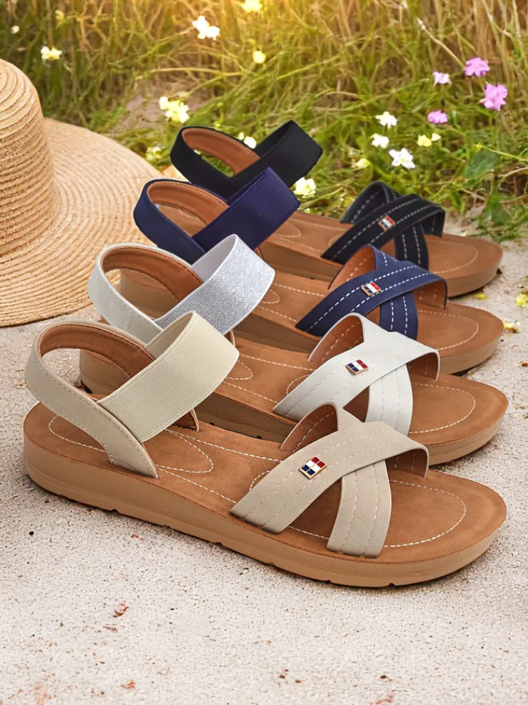 Best Damskie sandały z gumką Zerefis Sandały Płaskie