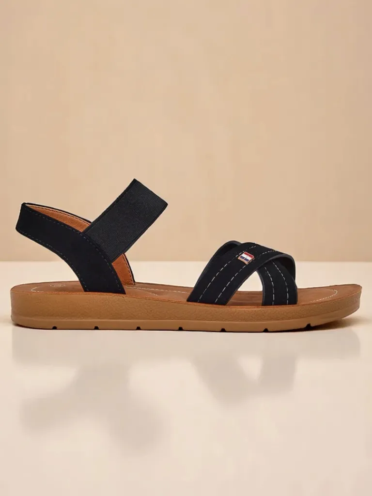 Outlet Damskie sandały z gumką Zerefis Sandały Płaskie