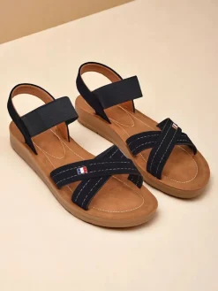 Outlet Damskie sandały z gumką Zerefis Sandały Płaskie