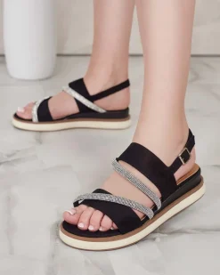 New Damskie sandały na niskim koturnie Obissa Sandały Na Koturnie