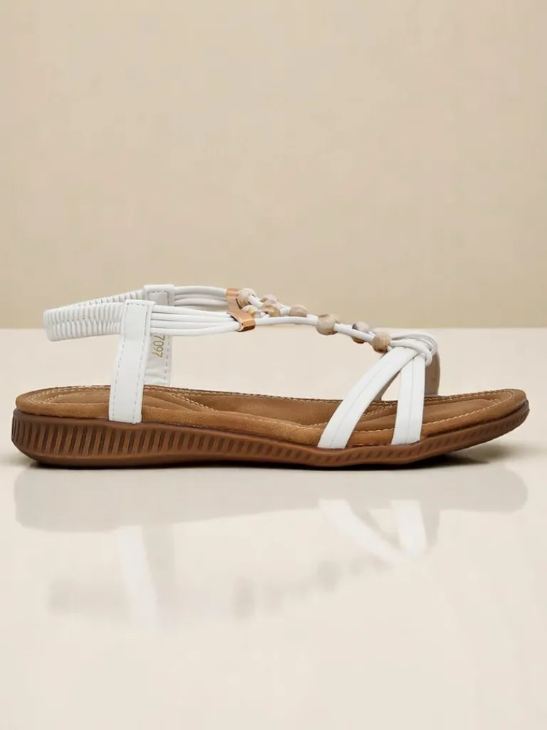 Best Damskie sandały z ozdobami Imen Sandały Płaskie