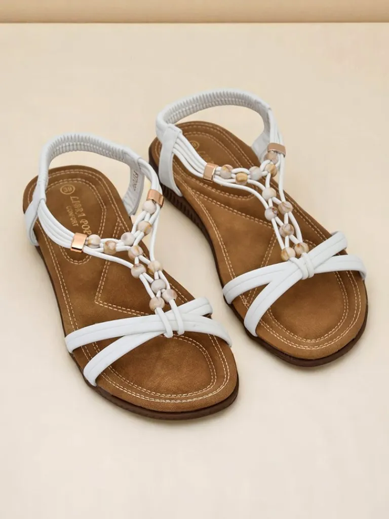 Best Damskie sandały z ozdobami Imen Sandały Płaskie