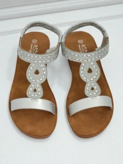 Damskie sandały na koturnie z cyrkoniami Agaya Sandały Na Koturnie