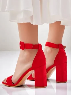 Clearance Damskie sandały eko zamszowe Ardeni Buty Na Wielkie Wyjście|Sandały Na Słupku