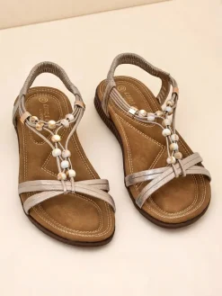 Online Damskie sandały z ozdobami Imen Sandały Płaskie