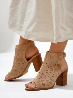 Best Damskie sandały na słupku ażurowe Abetle Buty Na Wielkie Wyjście|Sandały Na Słupku