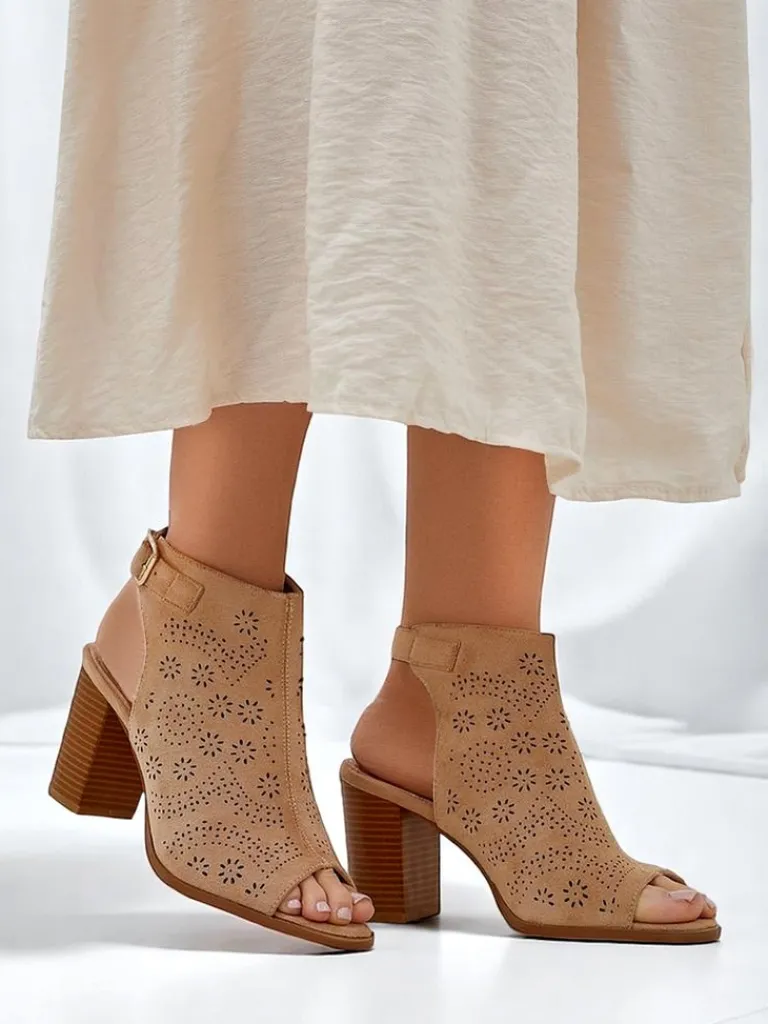 Best Damskie sandały na słupku ażurowe Abetle Buty Na Wielkie Wyjście|Sandały Na Słupku