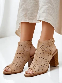 Best Damskie sandały na słupku ażurowe Abetle Buty Na Wielkie Wyjście|Sandały Na Słupku