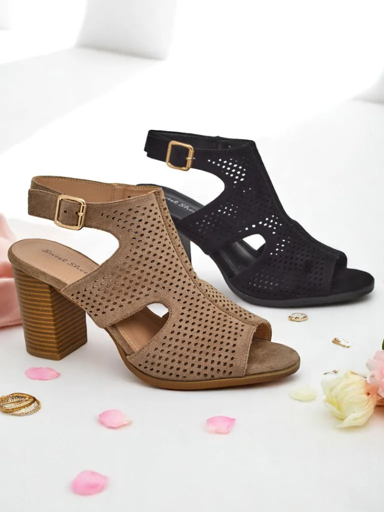 Best Damskie sandały na słupku ażurowe Abetle Buty Na Wielkie Wyjście|Sandały Na Słupku