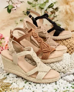 Outlet Damskie sandały na koturnie Ovia Sandały Na Koturnie