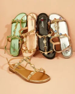 Best Damskie sandały z cyrkoniami Selina Sandały Płaskie