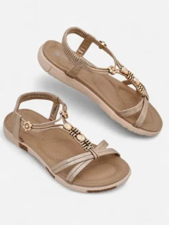 Outlet Damskie sandały z ozdobami Veve Sandały Płaskie