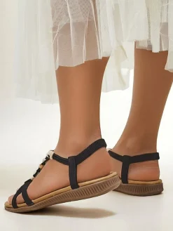 Online Damskie sandały z ozdobami Imen Sandały Płaskie