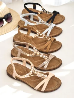 Online Damskie sandały z ozdobami Imen Sandały Płaskie