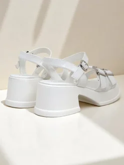 Best Damskie sandały na niskim słupku Otteze Sandały Płaskie