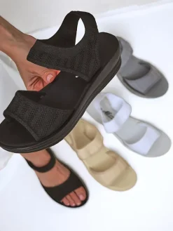 Outlet Damskie sandały na grubszej podeszwie Viva Flex Sandały Płaskie