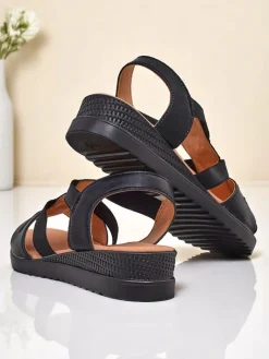 Best Damskie sandały na niskim koturnie Sora Sandały Na Koturnie