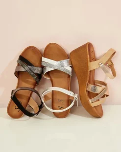 Online Damskie sandały z cyrkoniami Bozi Sandały Na Koturnie