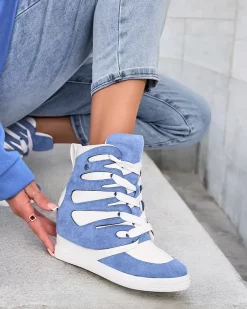 New Damskie sportowe botki na koturnie Pamstinsa Botki Bez Ocieplenia|Botki Na Koturnie