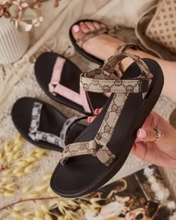 Best Damskie sportowe sandały Gusil Sandały Płaskie