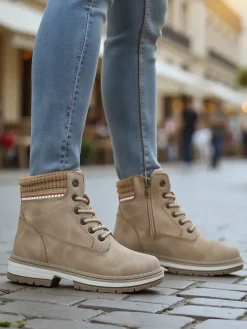 Sale Damskie trapery Miszuz Trapery|Botki Sznurowane