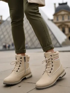 Online Damskie trapery Miszuz Trapery|Botki Sznurowane