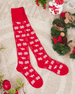 Best Damskie świąteczne skarpety za kolano w kolorze m Skarpetki