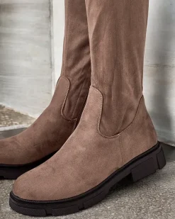 Hot Damskie wsuwane kozaki za kolano Robus Kozaki Na Płaskim Obcasie|Kozaki Bez Ocieplenia