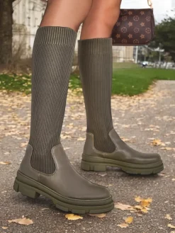 Clearance Damskie wsuwane kozaki Bireno Kozaki Na Płaskim Obcasie|Kozaki Bez Ocieplenia