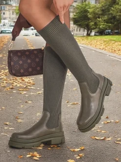 Clearance Damskie wsuwane kozaki Bireno Kozaki Na Płaskim Obcasie|Kozaki Bez Ocieplenia