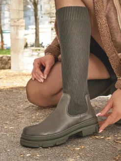 Clearance Damskie wsuwane kozaki Bireno Kozaki Na Płaskim Obcasie|Kozaki Bez Ocieplenia