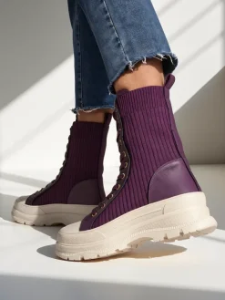 New Damskie wysokie botki typu workery Fosilla Workery|Botki Bez Ocieplenia