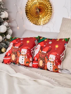 Discount Dekoracyjna świąteczna poszewka na poduszkę Poduszki I Poszewki