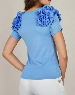 Discount Dopasowana damska prążkowana bluzka Bluzki / Koszule / Koszulki